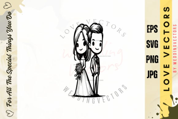 C4286: Elegant Wedding Couple & Love Vectors
