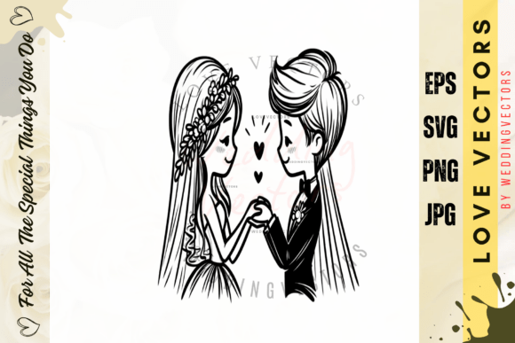 C4464: A Delicate Wedding Vector Set for Romantic Designs