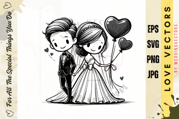 C4919: Capturing Matrimonial Elegance in Vector Art