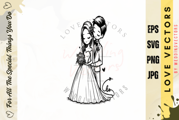 Elegant Love Vectors: The C4755 Wedding Graphic Set