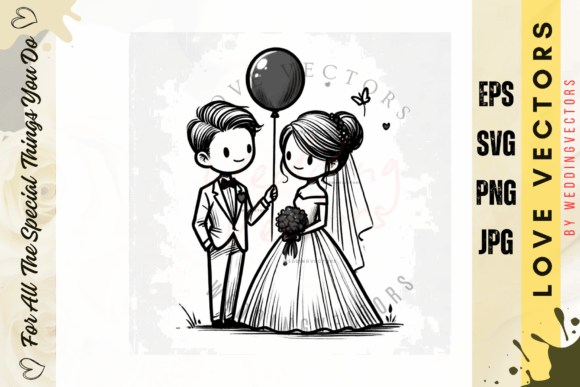 Elegant Minimalism: C4371 Wedding Vectors for Modern Design