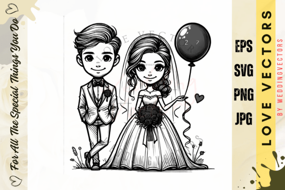 Elegant Wedding Couple & Love Vectors for Timeless Design
