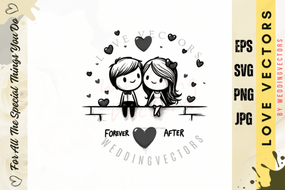 Modern Love C4763: Artistic Vectors for Your Wedding Designs