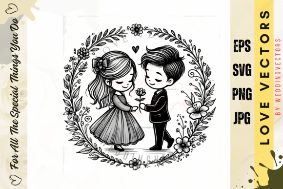 Wedding Couple and Love Vectors: A Modern Design Collection
