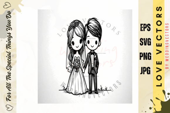 Wedding Couple and Love Vectors - C4284: Design with Romance