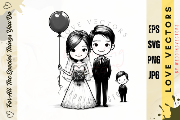 Wedding Couple and Love Vectors - C4568: A Designer's Romance Toolkit
