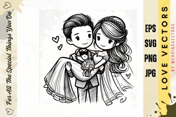 Wedding Couple and Love Vectors - C4621: Modern Romance for Designers