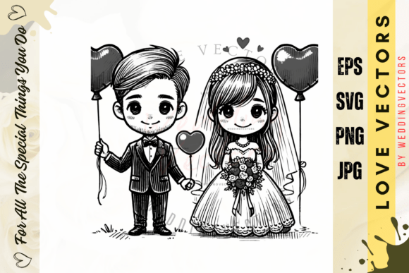 Wedding Couple and Love Vectors: Dreamy Illustrations for Romantic Design