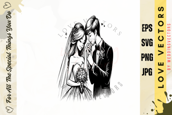 Wedding Couple and Love Vectors: The C4510 Collection