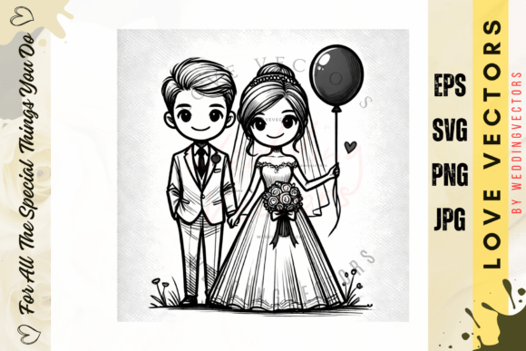 Wedding Couple and Love Vectors: The C4709 Collection
